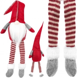 Siddende nisse tekstil dekoration 50 cm – Rød