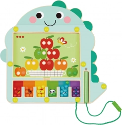 Magnetisk farvesorteringsspil med dinosaur