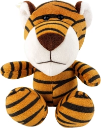 Plysbamse-tiger med sugekop, brun, 23 × 12 cm