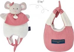 Doudou mus 3-i-1 i taske til babyer, 30 cm