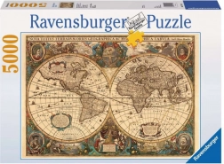 Ravensburger puslespil gammel verdenskort 5000 brikker