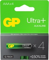 Alkalinebatterier AAA GP Ultra+ 4 stk G-TECH