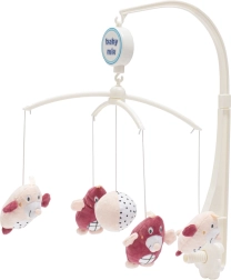 Baby Mix uro til tremmeseng, små muldvarpe, pink