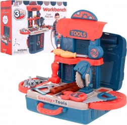 3i1 værktøjssæt til børn med kuffert, arbejdsbænk og lille bord