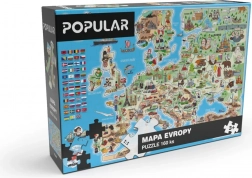 Populært puslespil Europa-kort 160 brikker