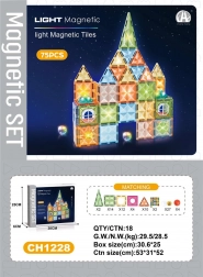 Magnetisk 3D-byggesæt med lysende skiver, 75 dele