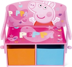Peppa Pig børnebænk 3 i 1 (bænk, skrivebord og opbevaringskasse til legetøj)