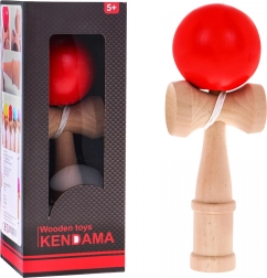 Trælegetøj Kendama med rød kugle til børn 3+ og voksne