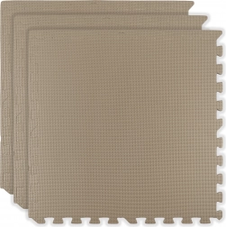 Skumgulvmåtte HUMBI 180 × 60, store vandtætte puslespil, sikker for børn, 3 stk., lysebeige