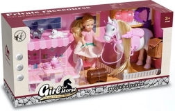 Legesæt med dukke, hest og killinger