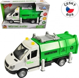 Skraldebil med friktionsmotor med lys og lyd