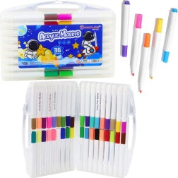 Sæt akryltuschpenne i organizer 36 stk.