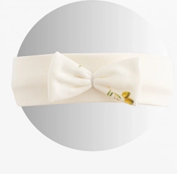 Børnehårbånd i økologisk bomuld New Baby Oliven