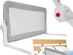 Beskyttelsesbarriere til seng sammenklappelig 200 cm grå