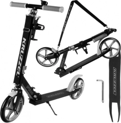 By-scooter, sammenklappelig, med store hjul 200 mm og fodbremse – Grå