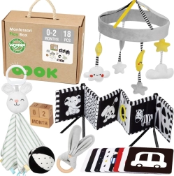 Pædagogisk montessori-boks 7i1 til nyfødte 0–2 måneder WOOPIE GREEN