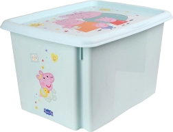 Plastikopbevaringskasse med låg Peppa Pig 30 l