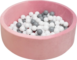 New Baby tør boldbassin til børn med bolde, lyserød