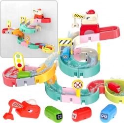 Vandbad-racerbanesæt med nedkørsler og sugekopper, 37 dele