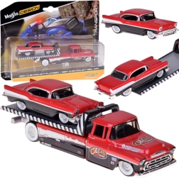 Maisto metal sæt 1:64 – bugseringsvogn CHEVROLET Flatbed 1957 og CHEVROLET Bel Air