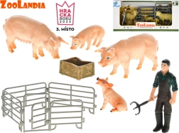 Zoolandia sæt med bondegårdsfigurer med unger og tilbehør