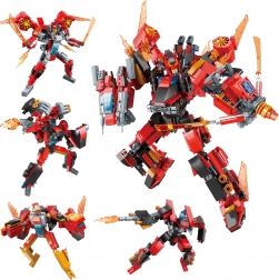 Qman Roaring Flame God General 4 i 1 byggesæt robotter 1201 dele