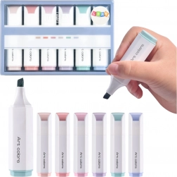 Sæt med mini overstregningstusch i pastelfarver, 6 stk.