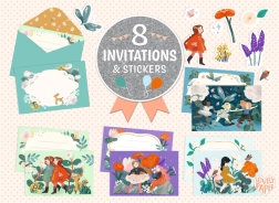 DJECO gavesæt med invitationer Garden Friends