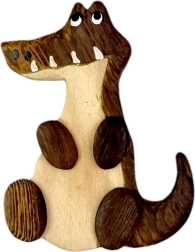 Træmagnet krokodille – håndlavet dekoration