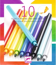 Djeco tuscher med tynd spids, 10 stk.