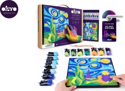 Maling med modellermasse efter tal – Den Lille Prins: nattehimmel 29 × 29 cm