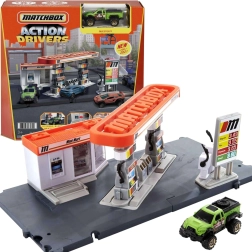 Matchbox Action Drivers tankstation med Questor-bil