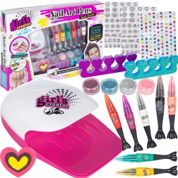 Sæt med lakker og tilbehør til negledekoration for børn