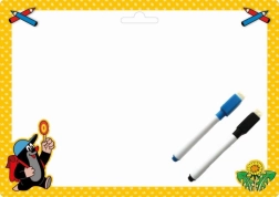 Dobbelt­sided A4‑tavle med motiv af Muldvarpen