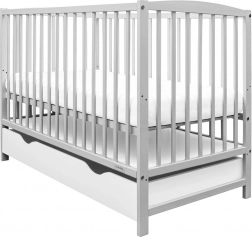 Babyseng med skuffe NEW BABY Lilly, grå