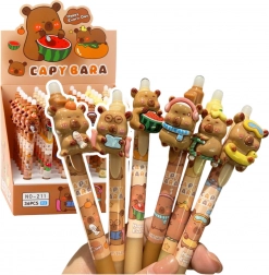 Automatisk viskelæder-pen med kapybara 3D, blå blæk