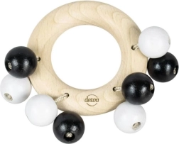 Detoa trærangle ring med kugler – sort/hvid