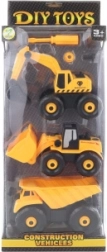 Sæt med skru-saml selv entreprenørbiler til børn