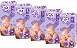 Engangsbleer til børn New Love Premium Comfort 3 Midi 4–9 kg, megapakke 5×48 stk.