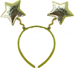 Karnevals-hårbøjle Super Party i gylden farve