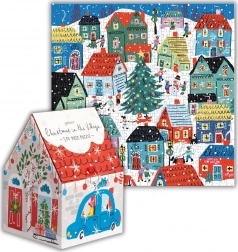 Kvadratisk puslespil Jul i landsbyen 500 brikker