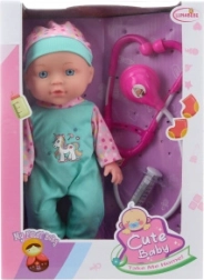 Babydukke 27 cm med doktorsæt