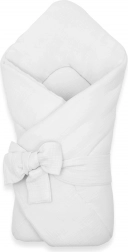 Musselin snøre-svøb NEW BABY hvid