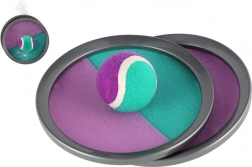 Catch ball-spil med velcro 19 cm – grøn-lilla, i net