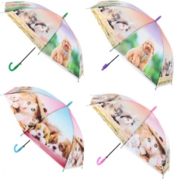 Automatisk paraply med hunde og katte