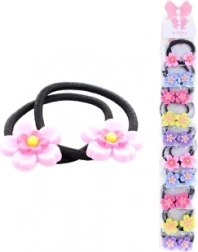 Hårelastikker med små blomster, 2 stk.