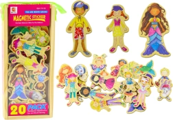 Træ magnetiske figurer i farverige kostumer, 20 stk
