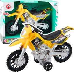 Motocrosslegetøj Off-Road gul med lys- og lydeffekter