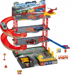 Parkeringsstation med helikopter og metalbiler 59 × 27 × 39 cm