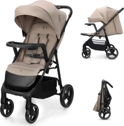 Kinderkraft sportsklapvogn Trig 3 med bakke stone beige